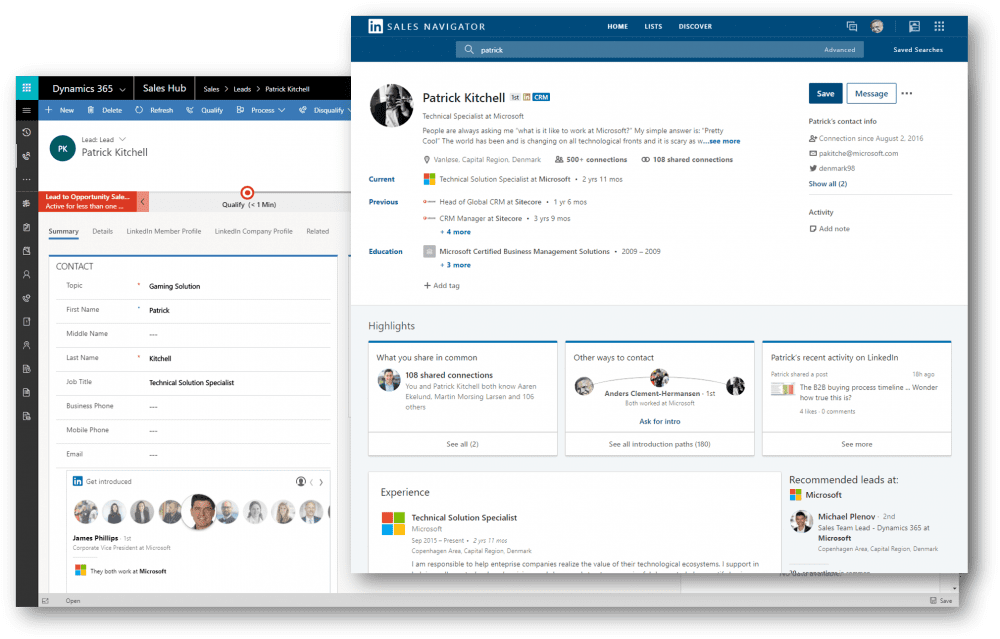 dynamics 365 sales implementation with linkedin