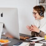 Consultancy services Lady receiving online ERP consultancy