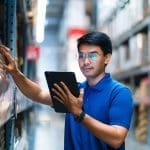 man using business central supply chain sofware